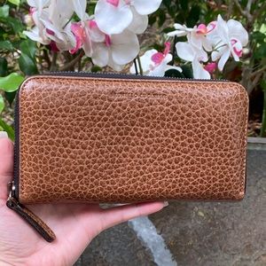 Brunello Cucinelli Brown Leather Zip Around Wallet